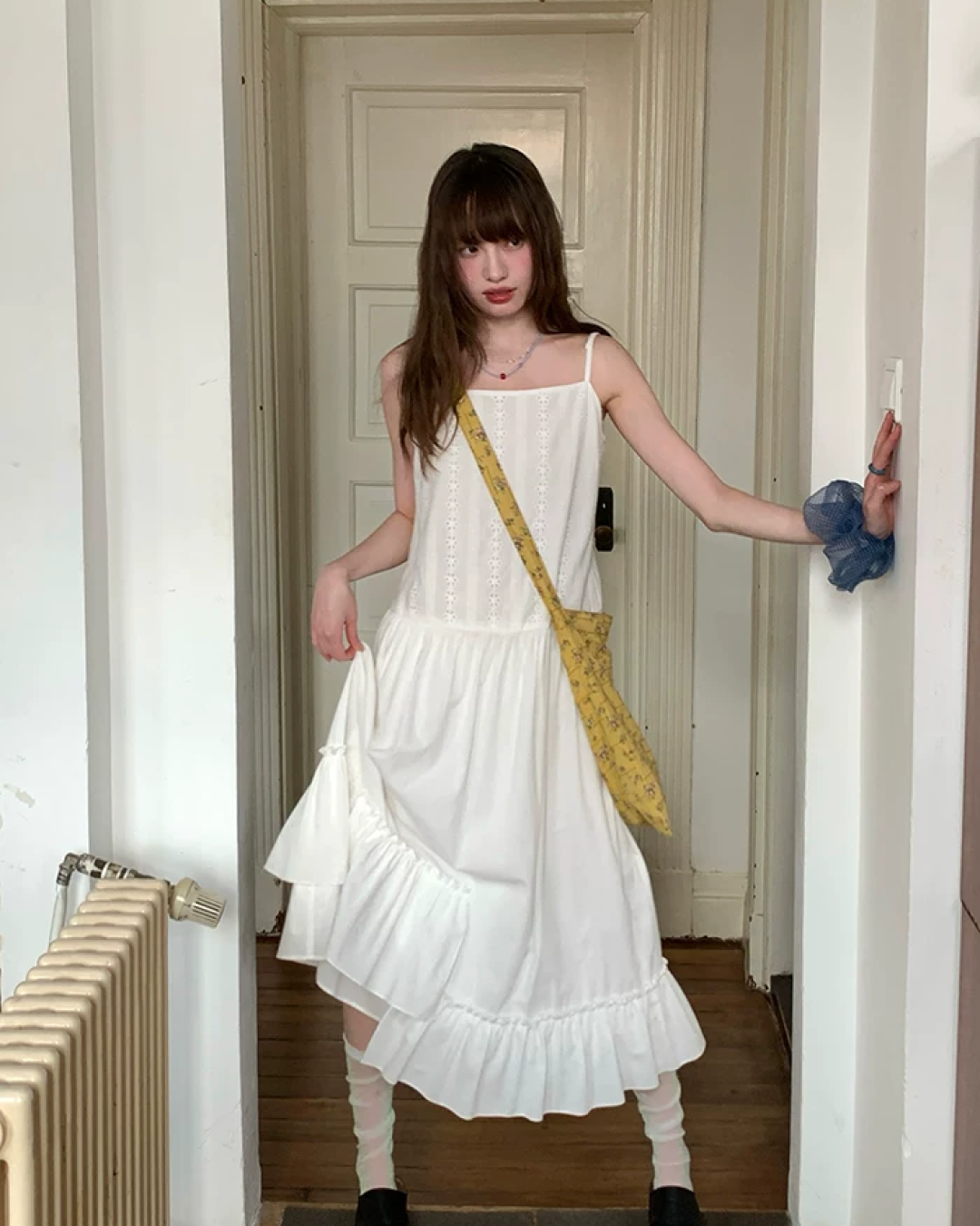 White Long Camisole Dress BU0198