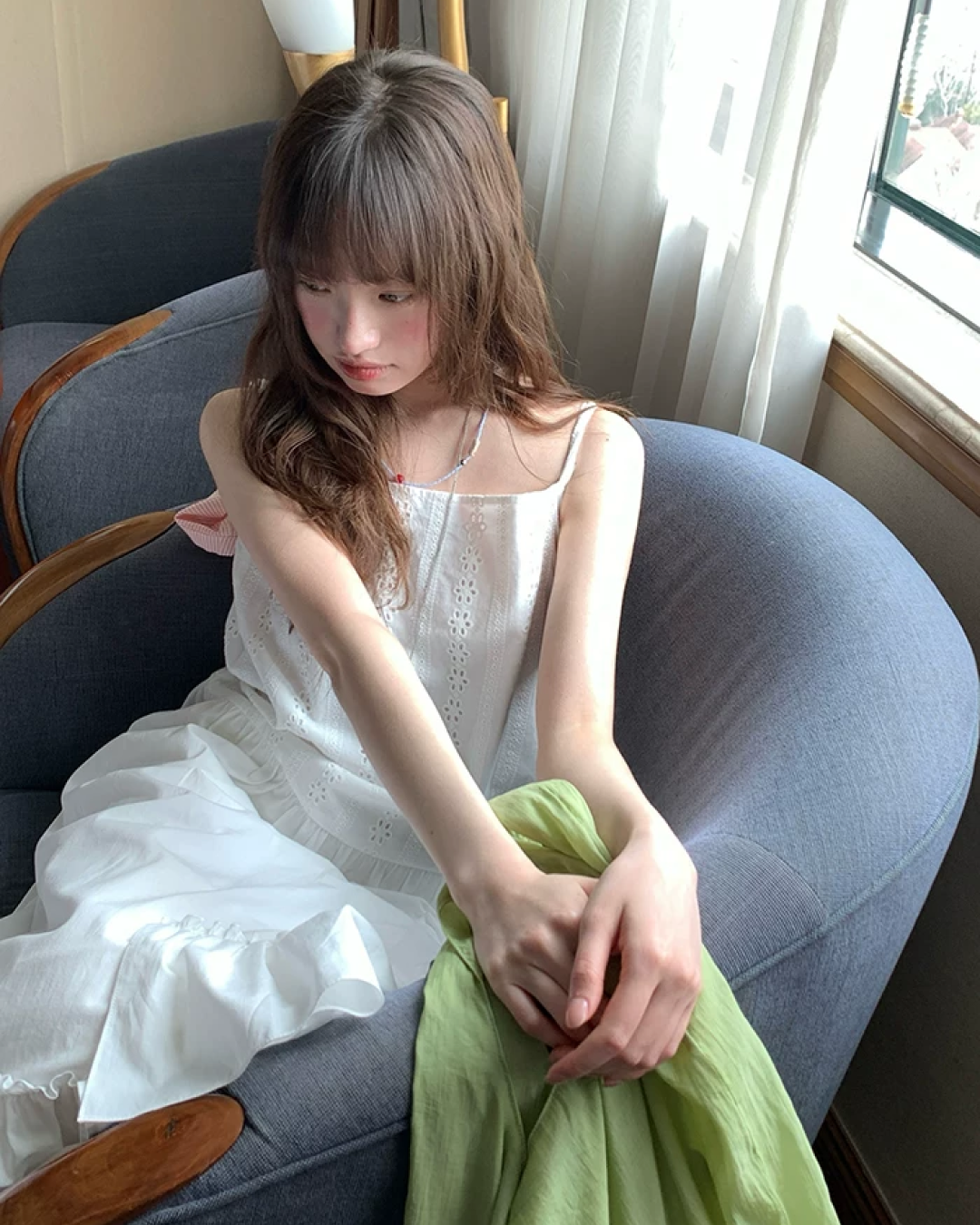 White Long Camisole Dress BU0198