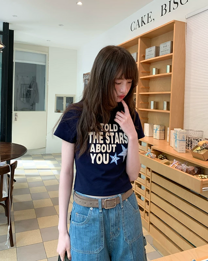 Short Lettering Star T-shirt BU0203
