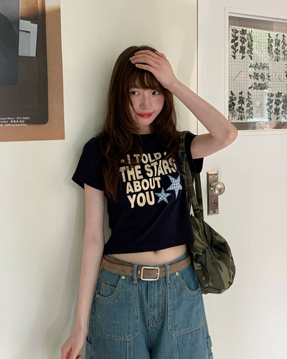 Short Lettering Star T-shirt BU0203