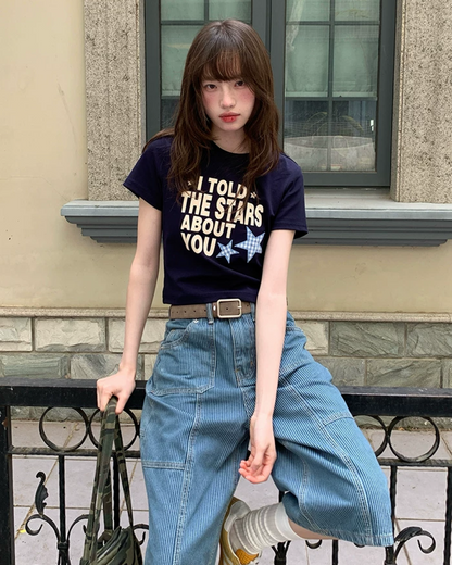 Short Lettering Star T-shirt BU0203