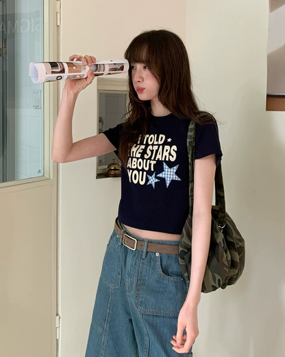 Short Lettering Star T-shirt BU0203