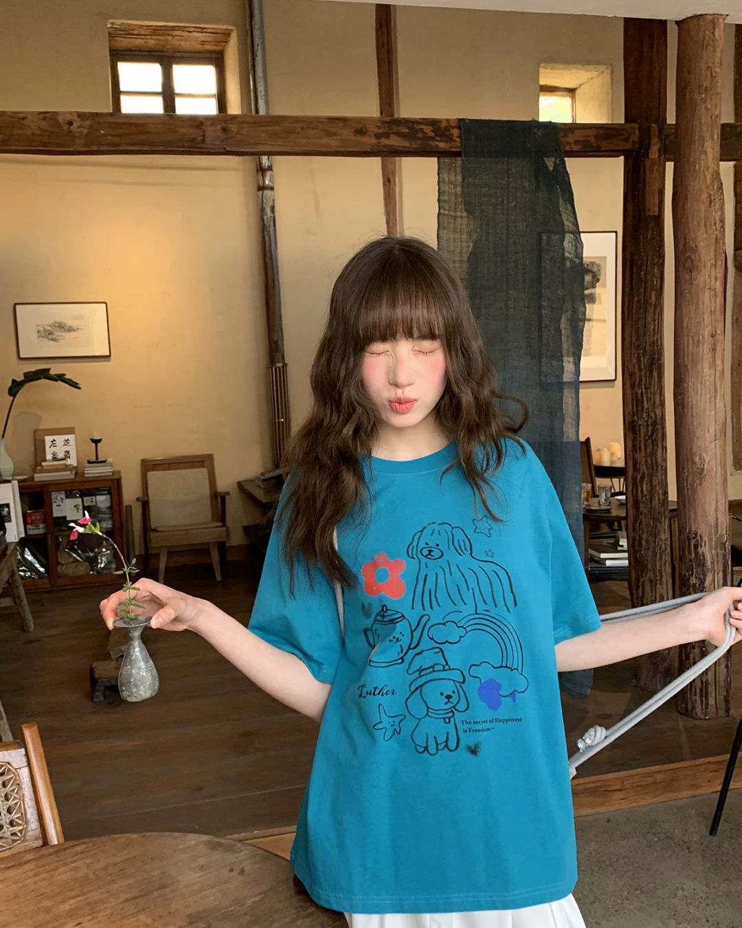 Sky Blue Printed T-shirt BU0205