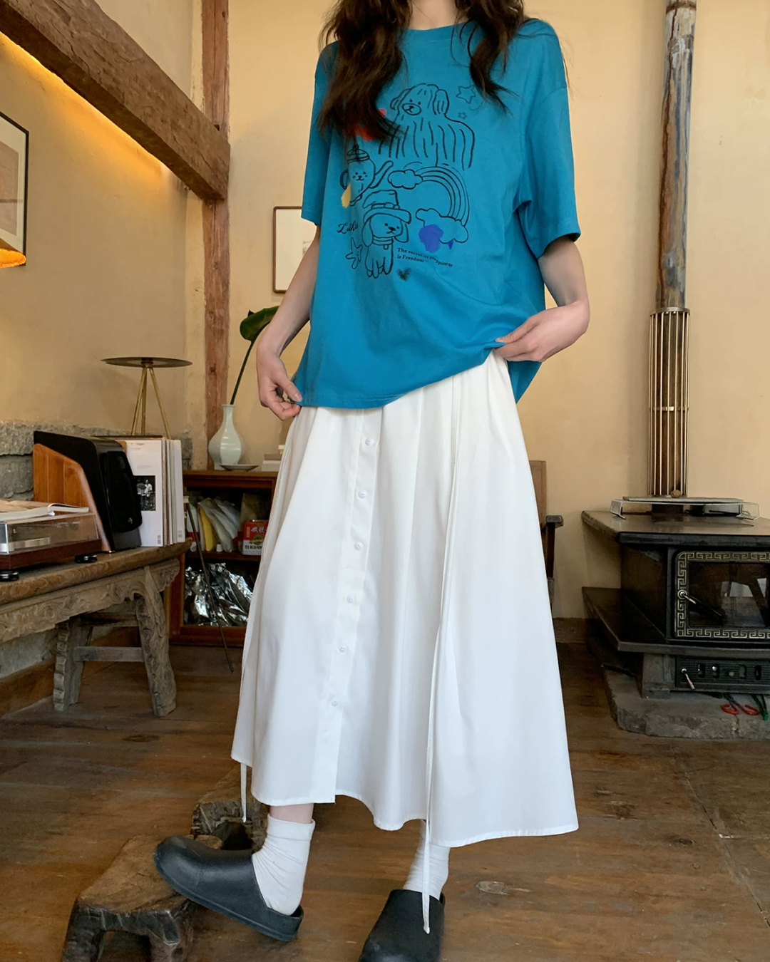 Sky Blue Printed T-shirt BU0205