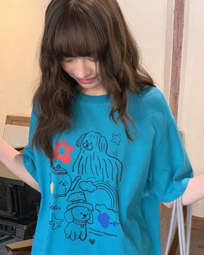 Sky Blue Printed T-shirt BU0205