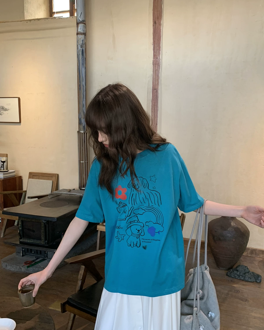 Sky Blue Printed T-shirt BU0205