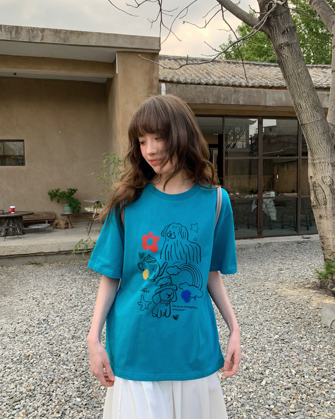 Sky Blue Printed T-shirt BU0205
