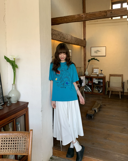 Sky Blue Printed T-shirt BU0205