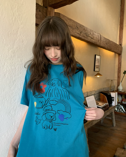 Sky Blue Printed T-shirt BU0205
