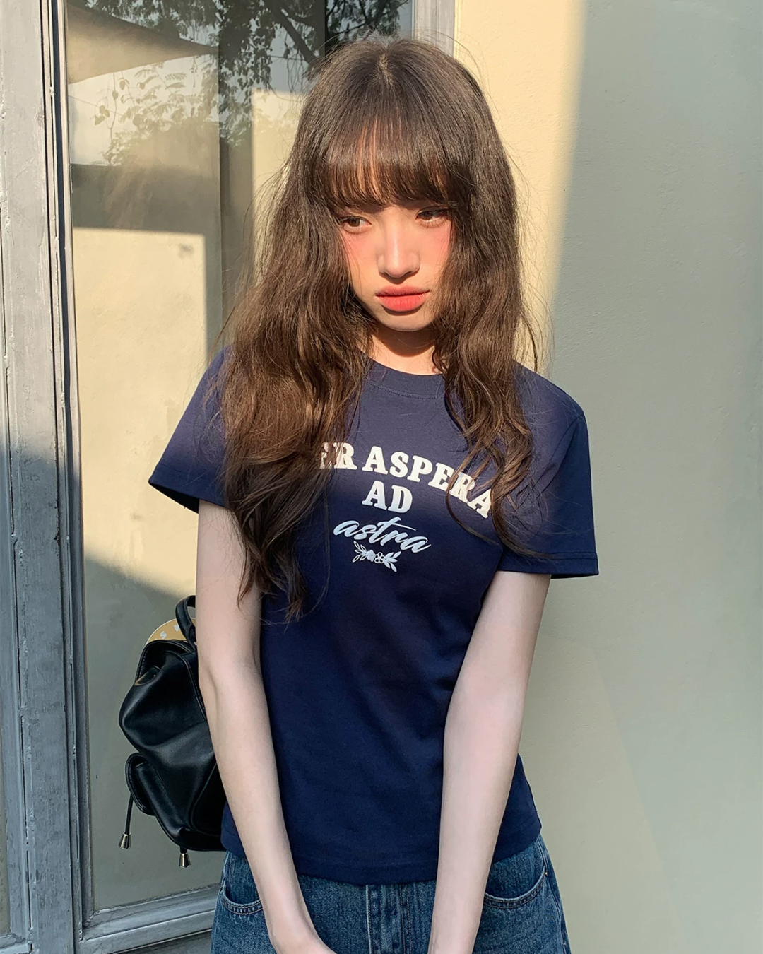Short Navy Lettering T-shirt BU0206