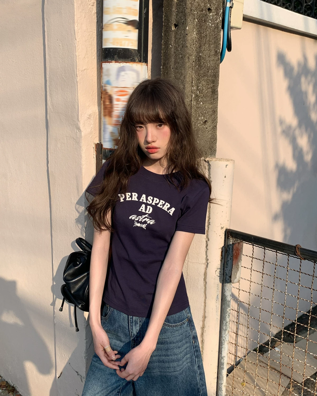 Short Navy Lettering T-shirt BU0206