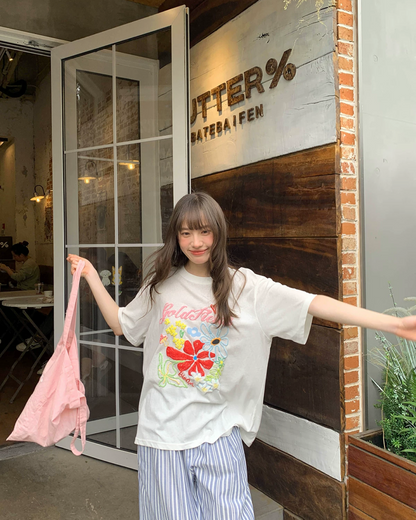 Flower Embroidery T-shirt BU0208