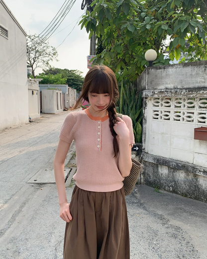 Chest Button Summer Knit BU0209