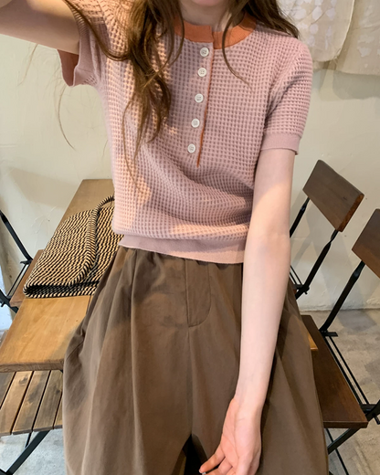 Chest Button Summer Knit BU0209
