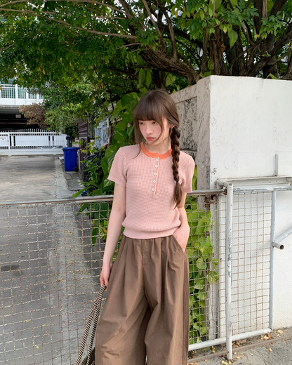 Chest Button Summer Knit BU0209