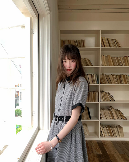 Bicolor Stitch Shirt Dress BU0212