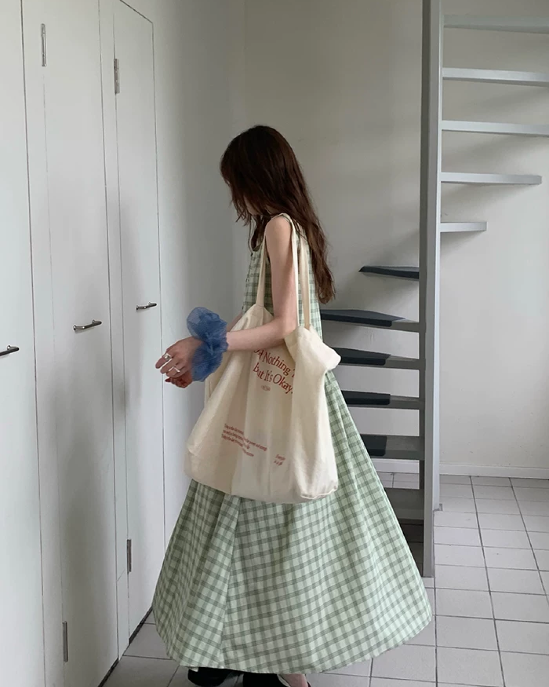 Plaid Pattern Long Dress BU0213