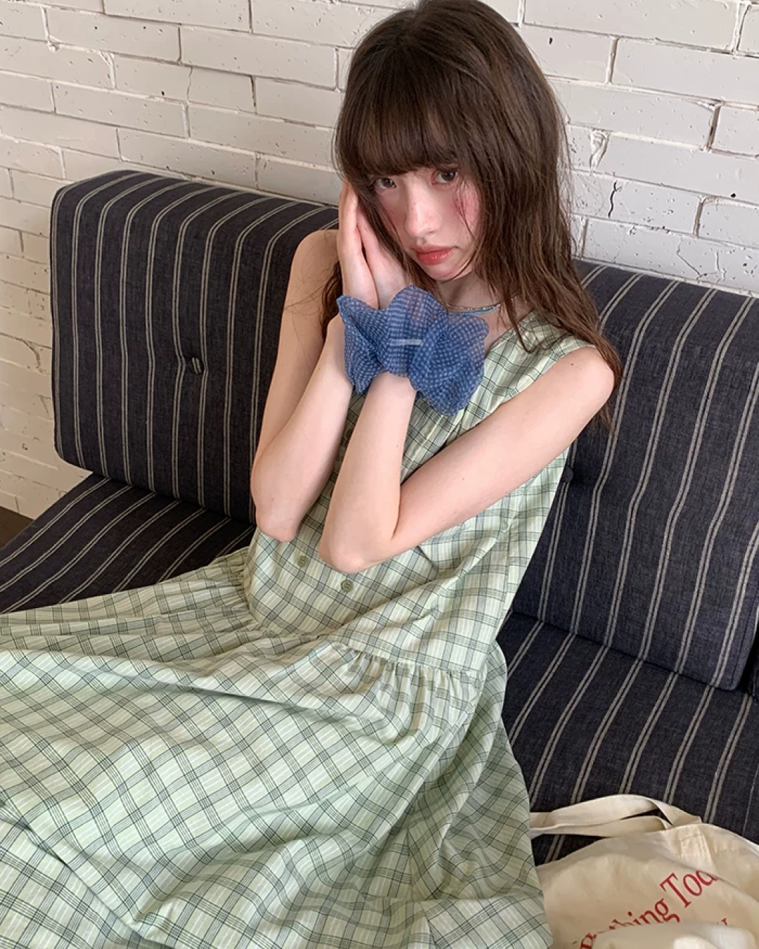 Plaid Pattern Long Dress BU0213