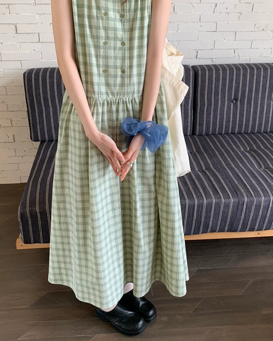 Plaid Pattern Long Dress BU0213