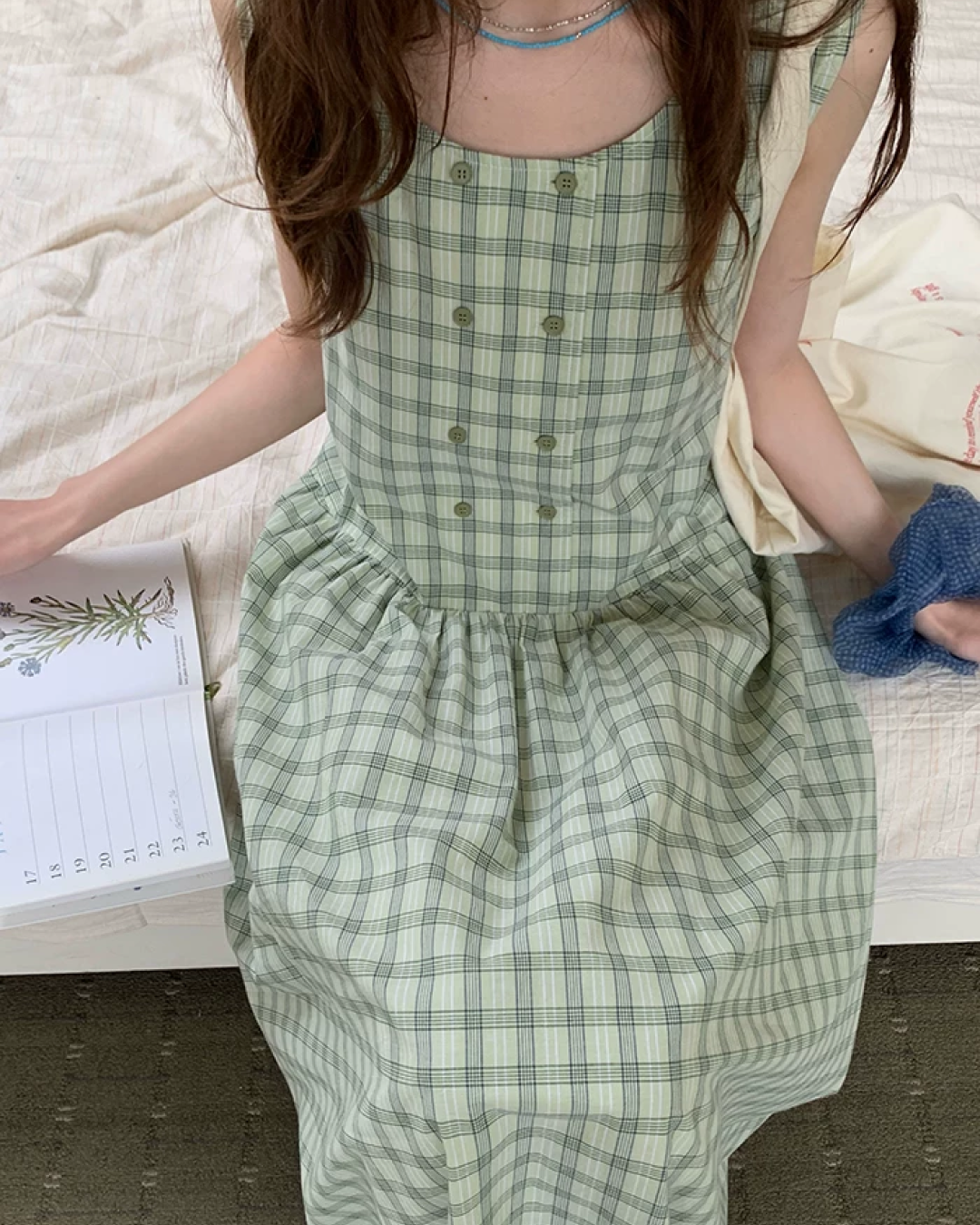Plaid Pattern Long Dress BU0213