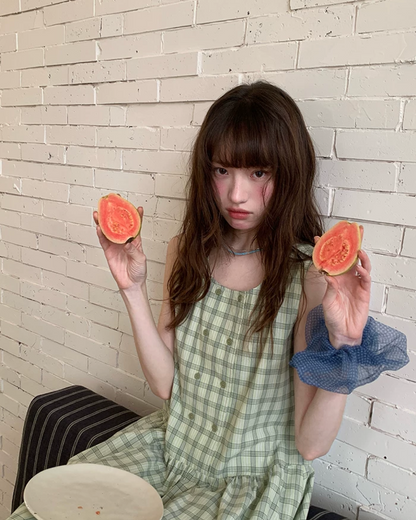 Plaid Pattern Long Dress BU0213