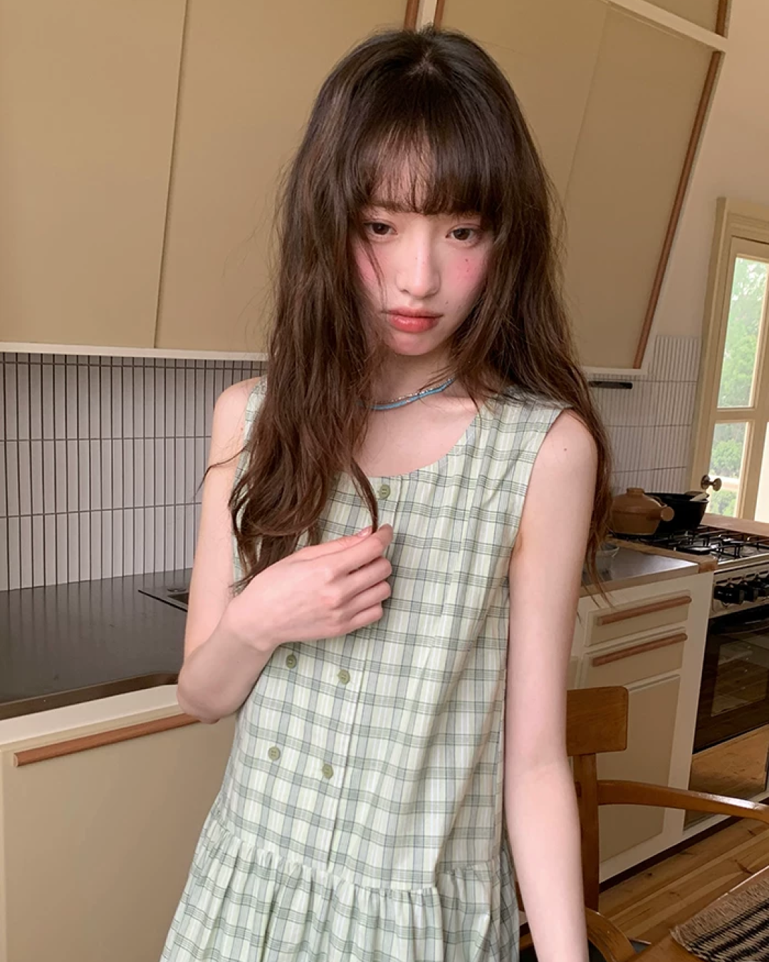 Plaid Pattern Long Dress BU0213