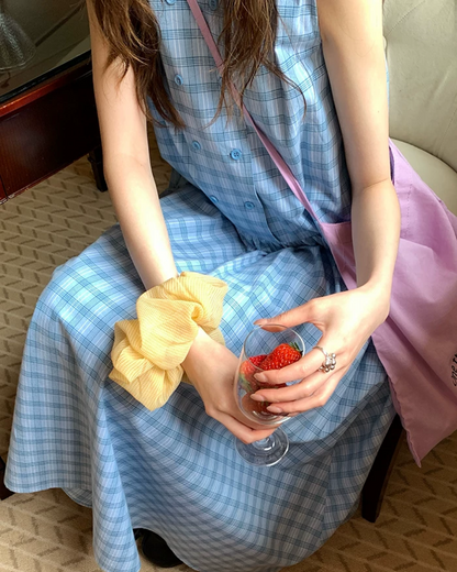 Plaid Pattern Long Dress BU0213