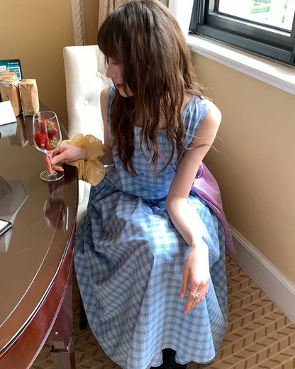 Plaid Pattern Long Dress BU0213