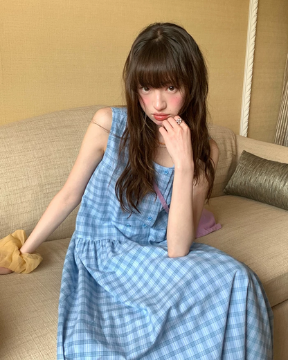 Plaid Pattern Long Dress BU0213