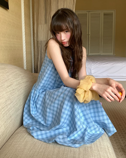 Plaid Pattern Long Dress BU0213