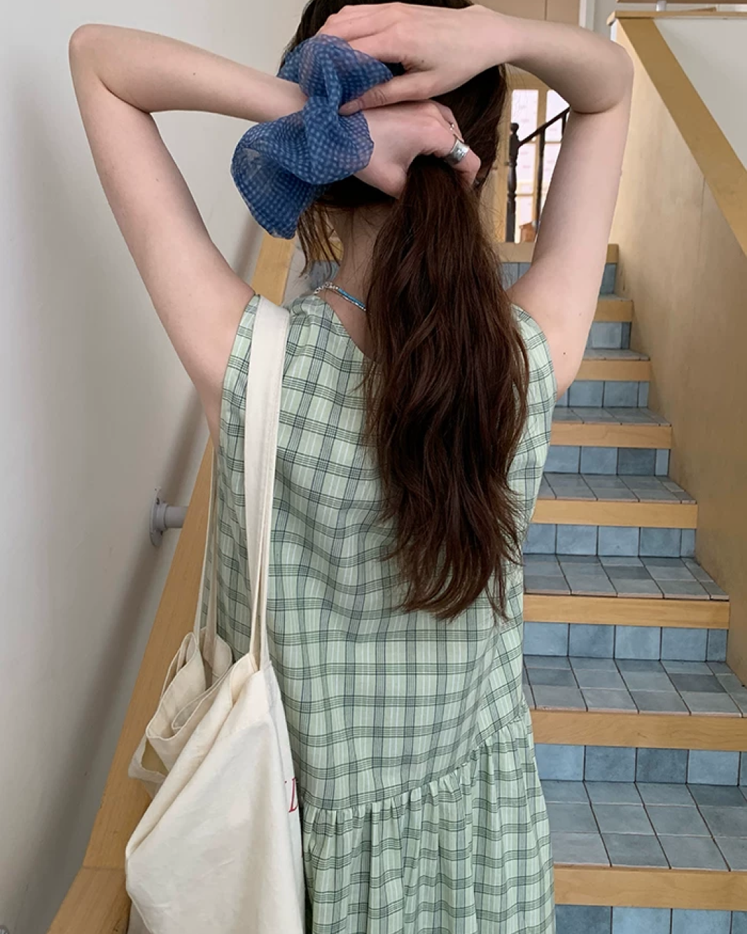 Plaid Pattern Long Dress BU0213