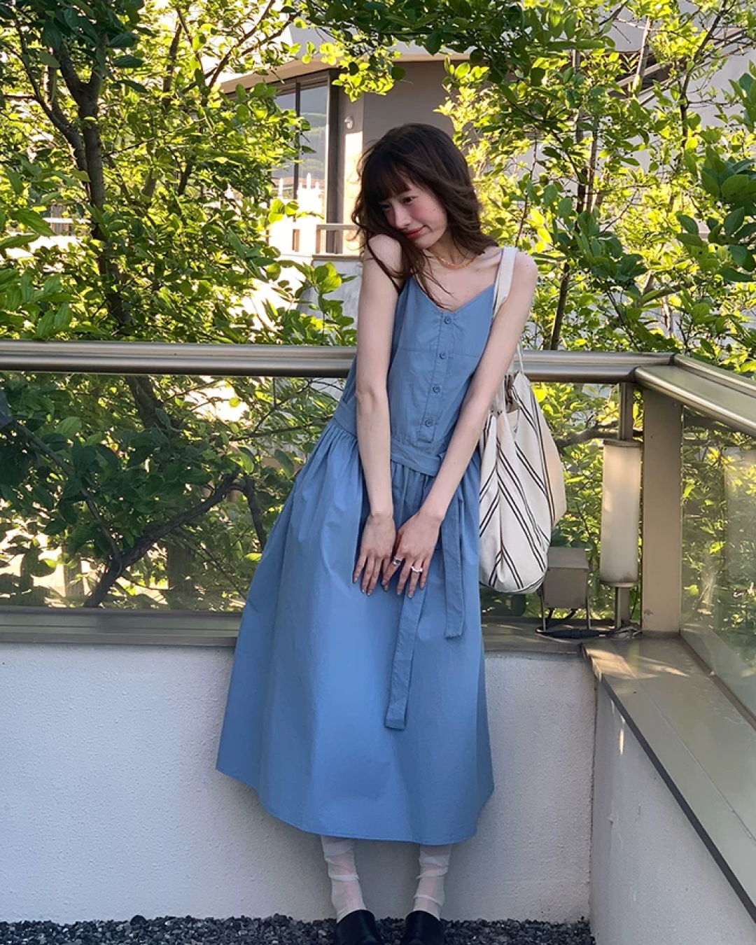 Camisole Button Long Dress BU0214
