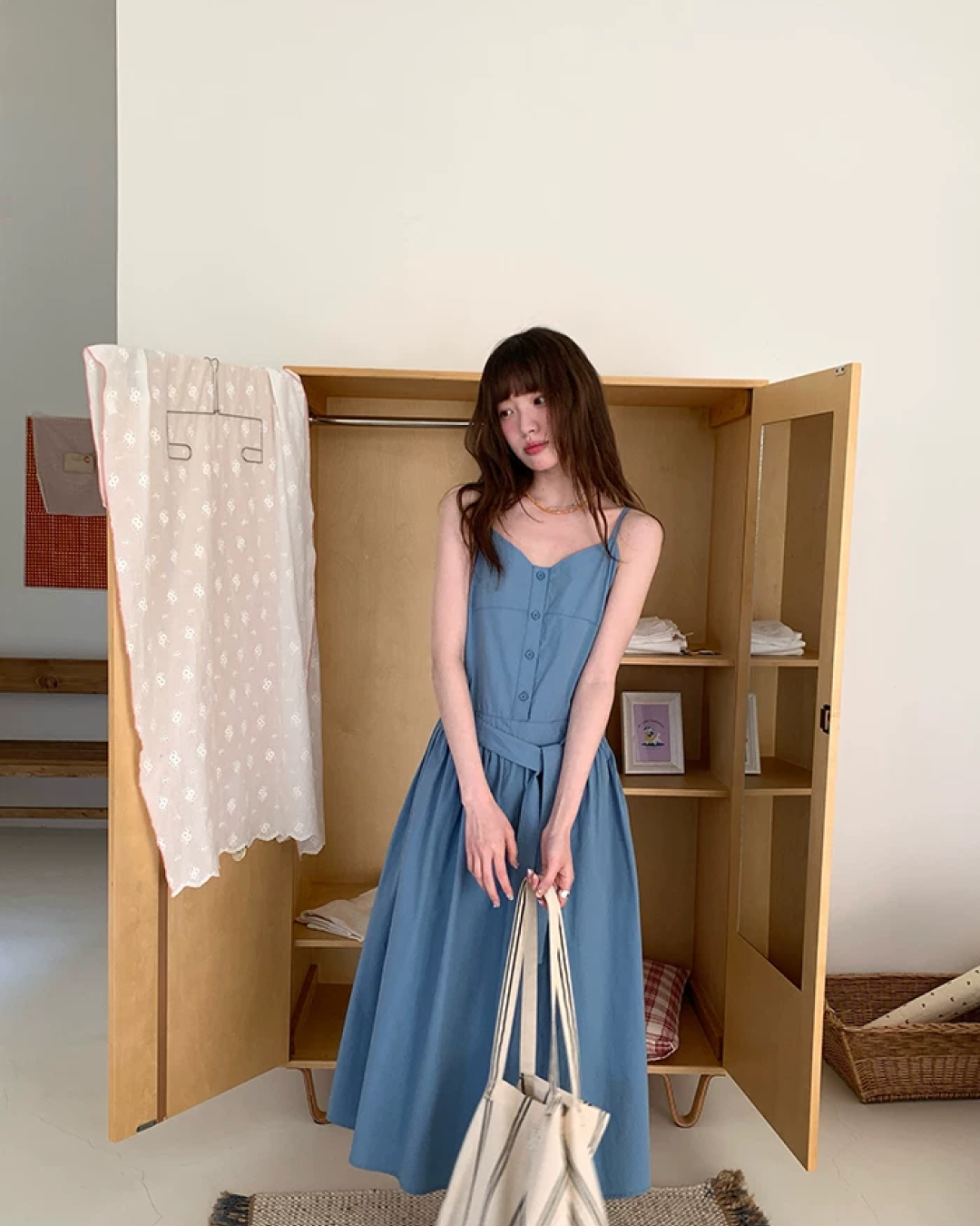Camisole Button Long Dress BU0214