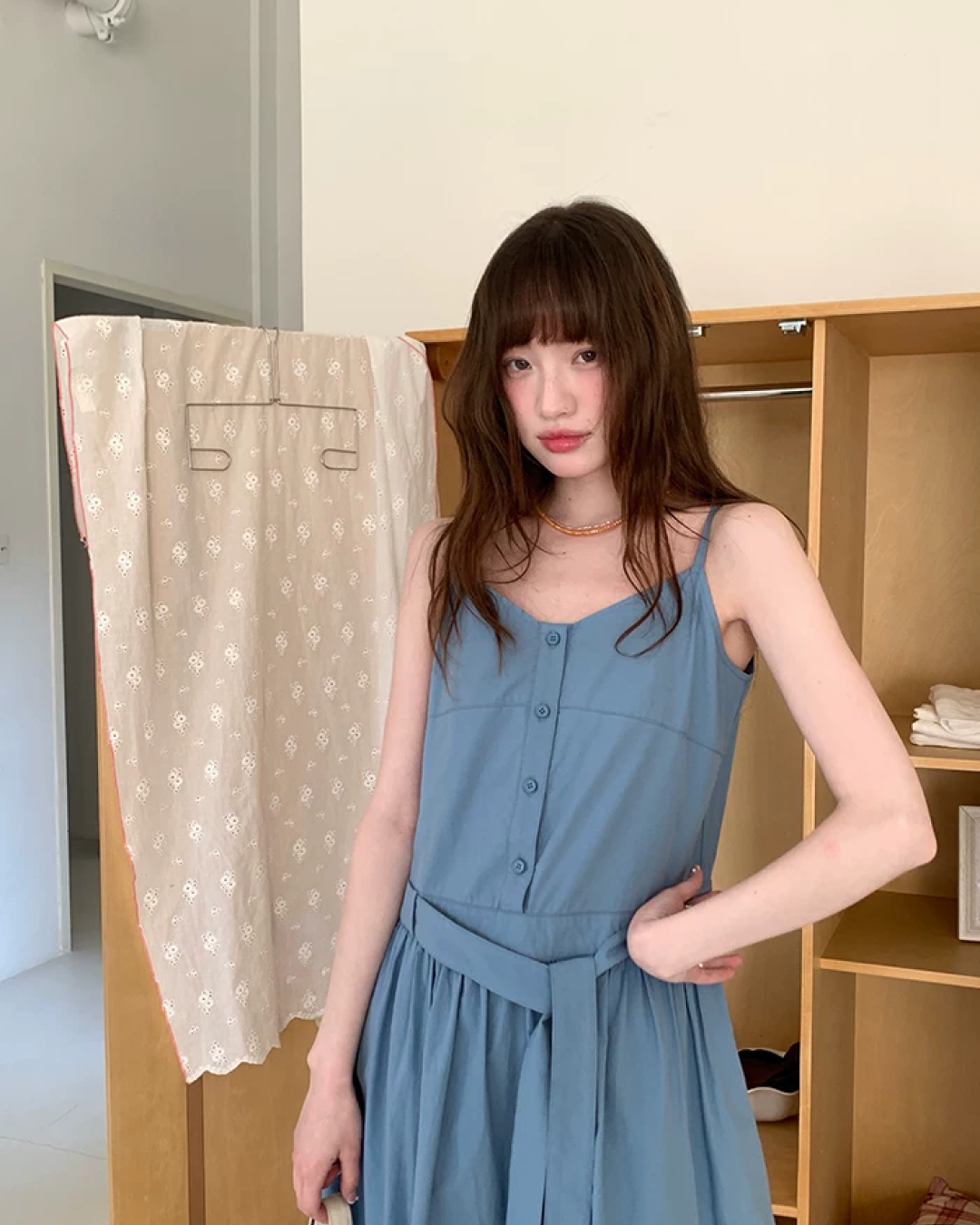 Camisole Button Long Dress BU0214