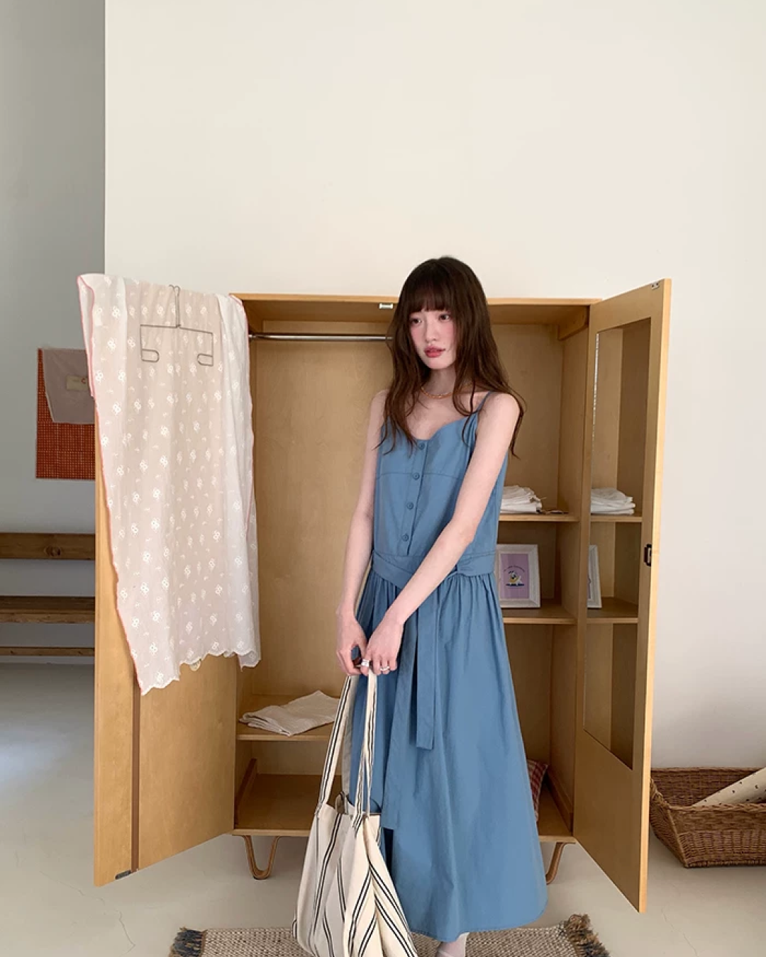 Camisole Button Long Dress BU0214