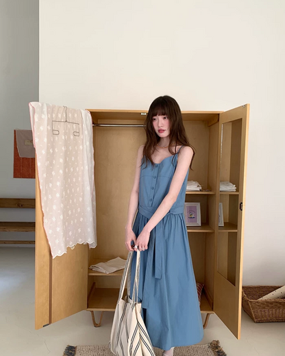 Camisole Button Long Dress BU0214