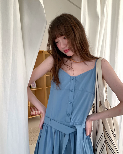Camisole Button Long Dress BU0214