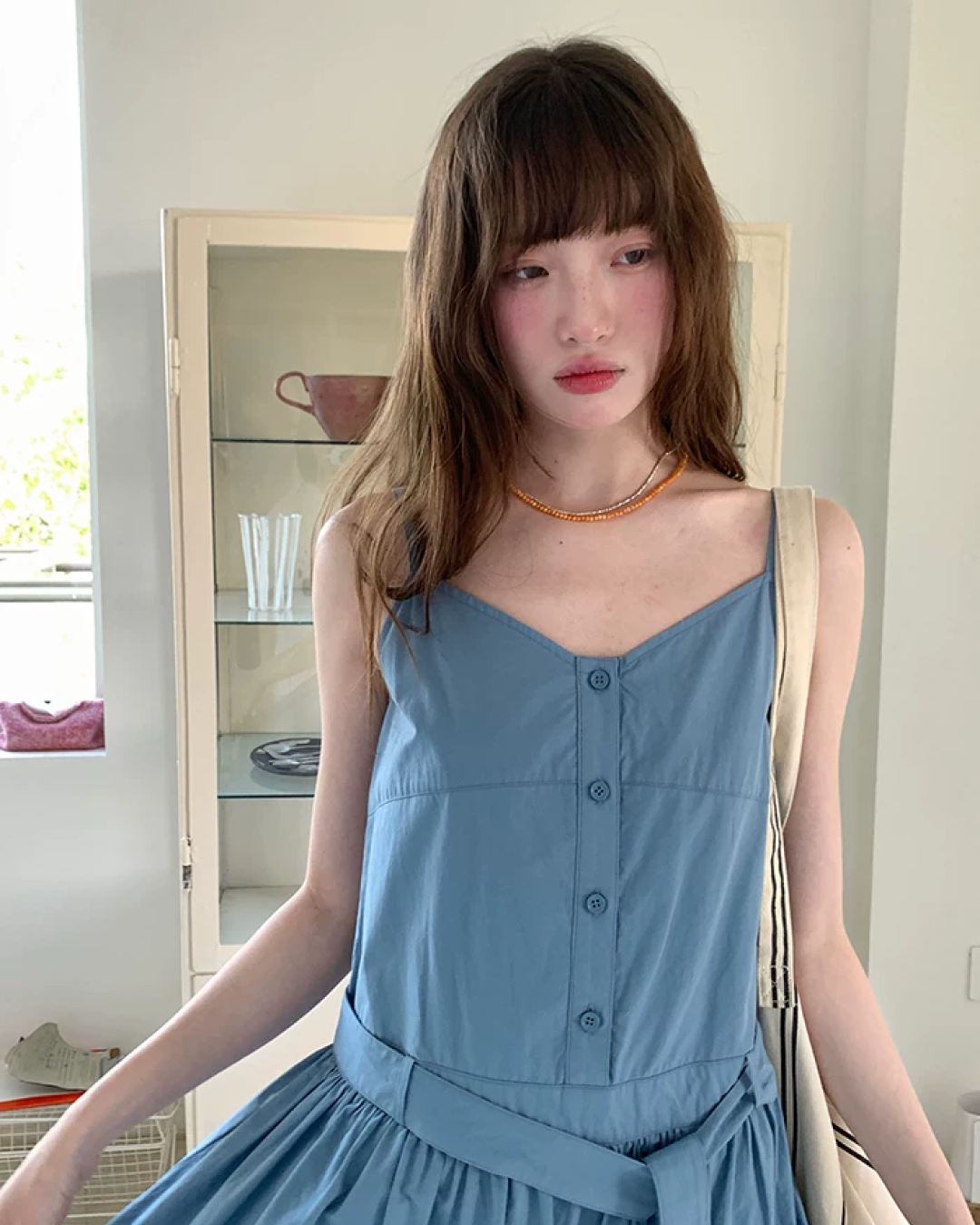 Camisole Button Long Dress BU0214
