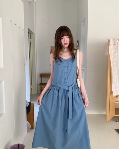 Camisole Button Long Dress BU0214