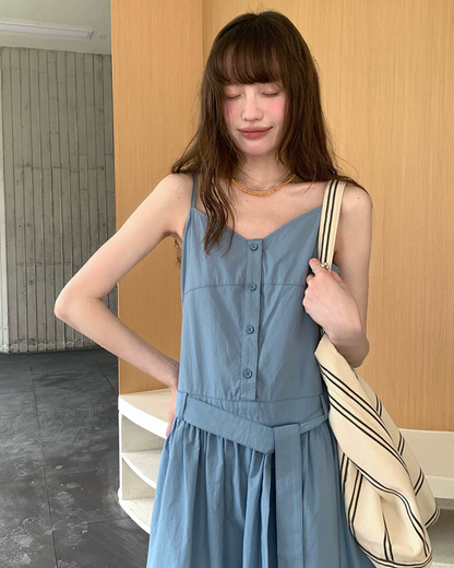 Camisole Button Long Dress BU0214