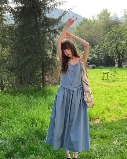 Camisole Button Long Dress BU0214