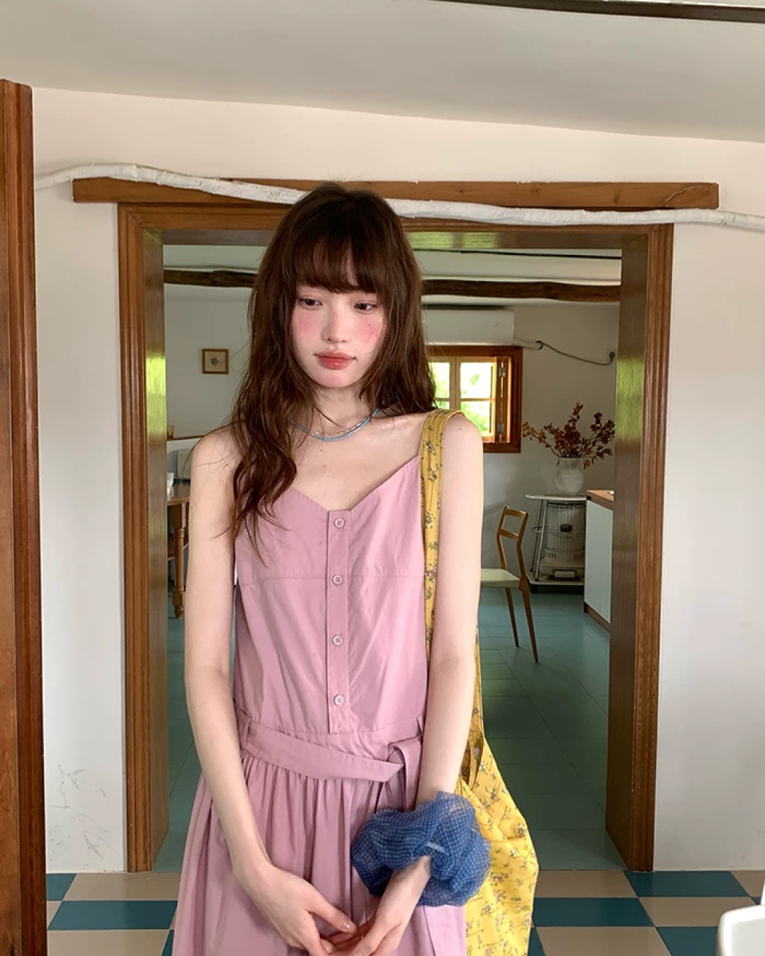 Camisole Button Long Dress BU0214