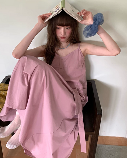 Camisole Button Long Dress BU0214
