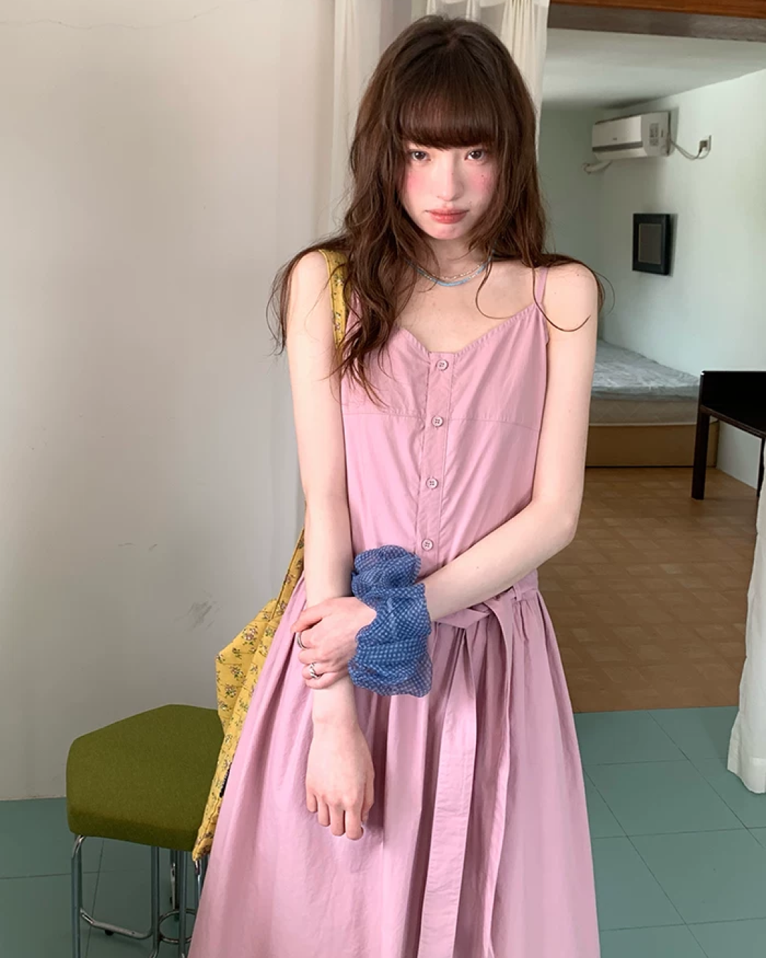 Camisole Button Long Dress BU0214