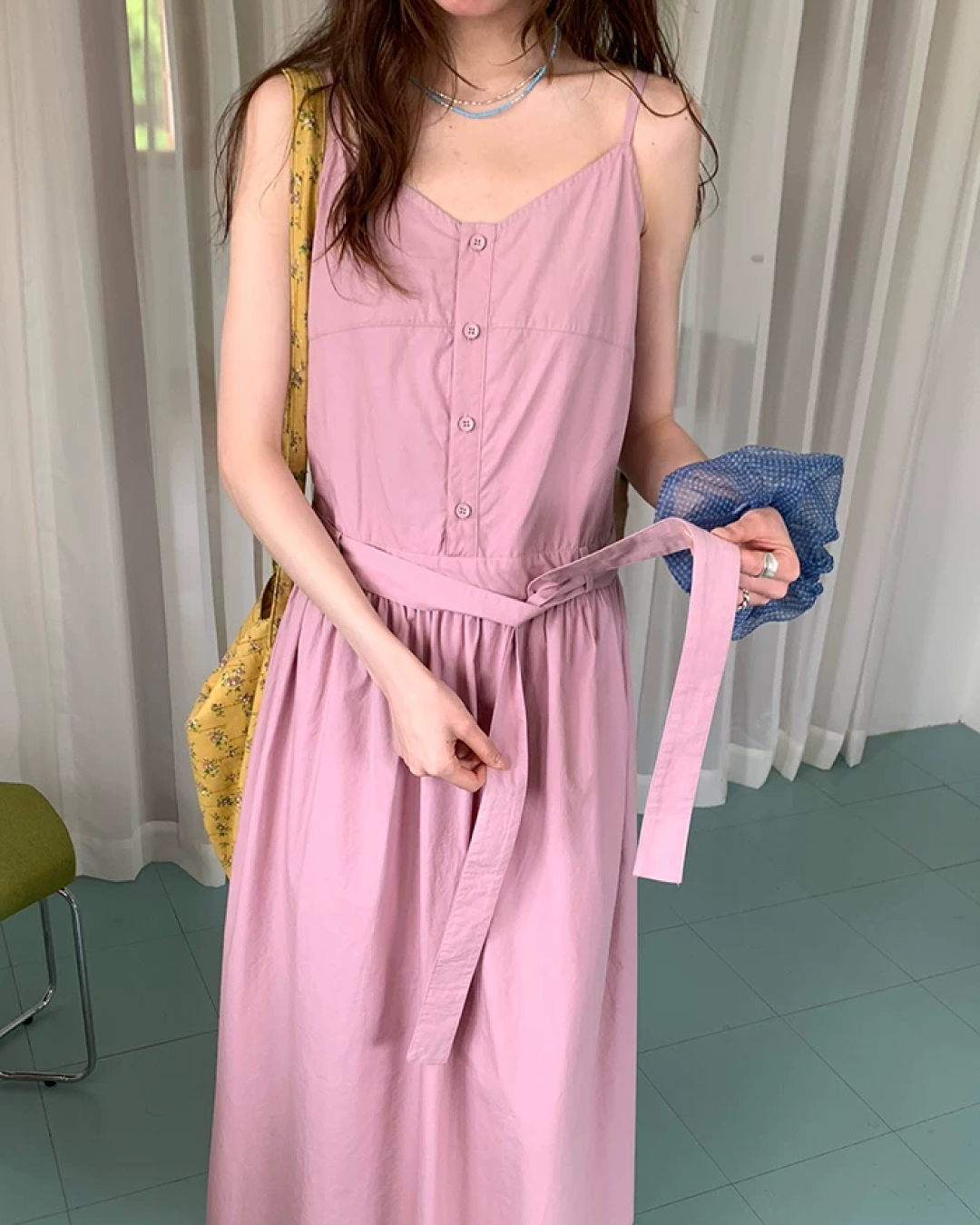 Camisole Button Long Dress BU0214