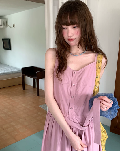 Camisole Button Long Dress BU0214