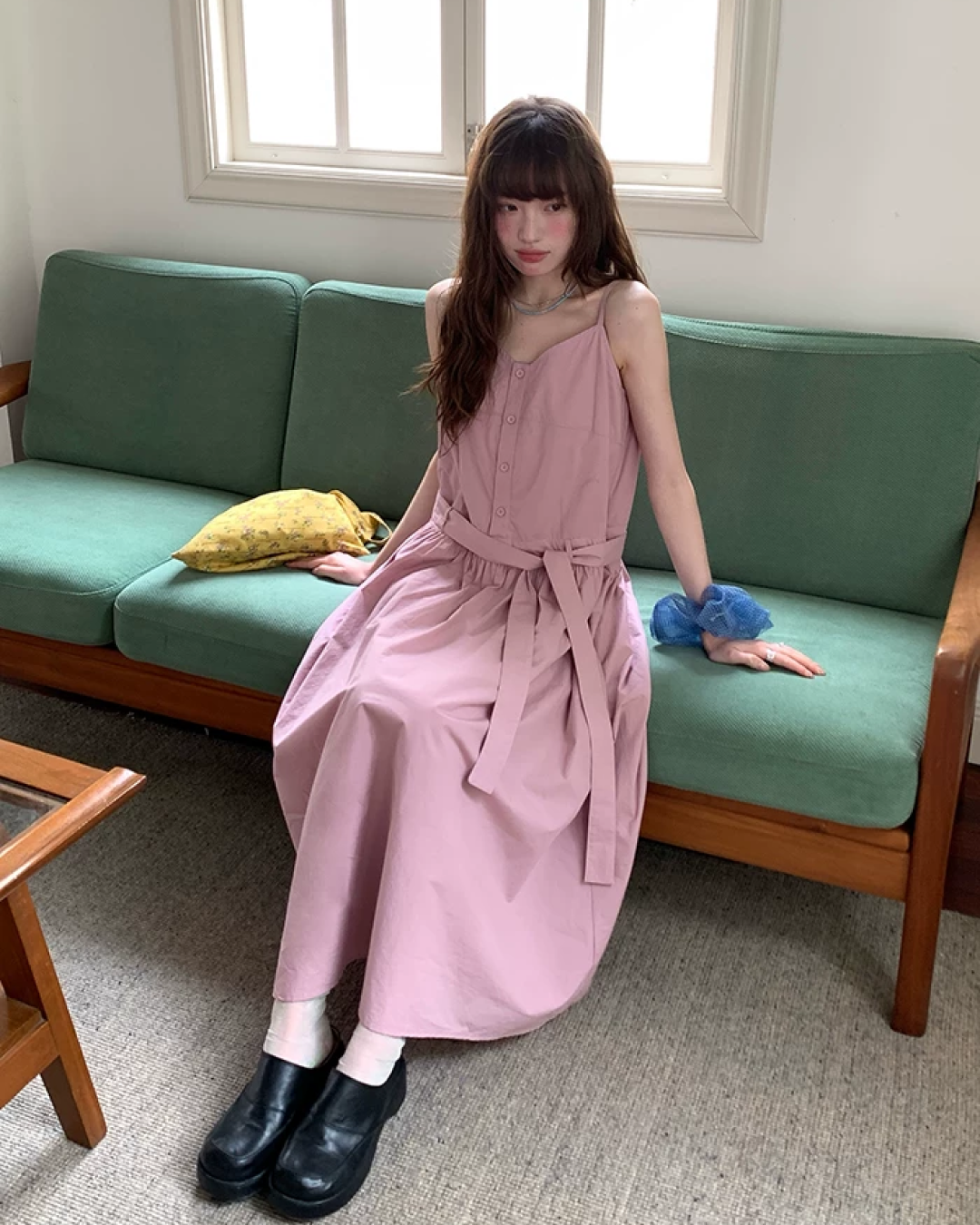 Camisole Button Long Dress BU0214