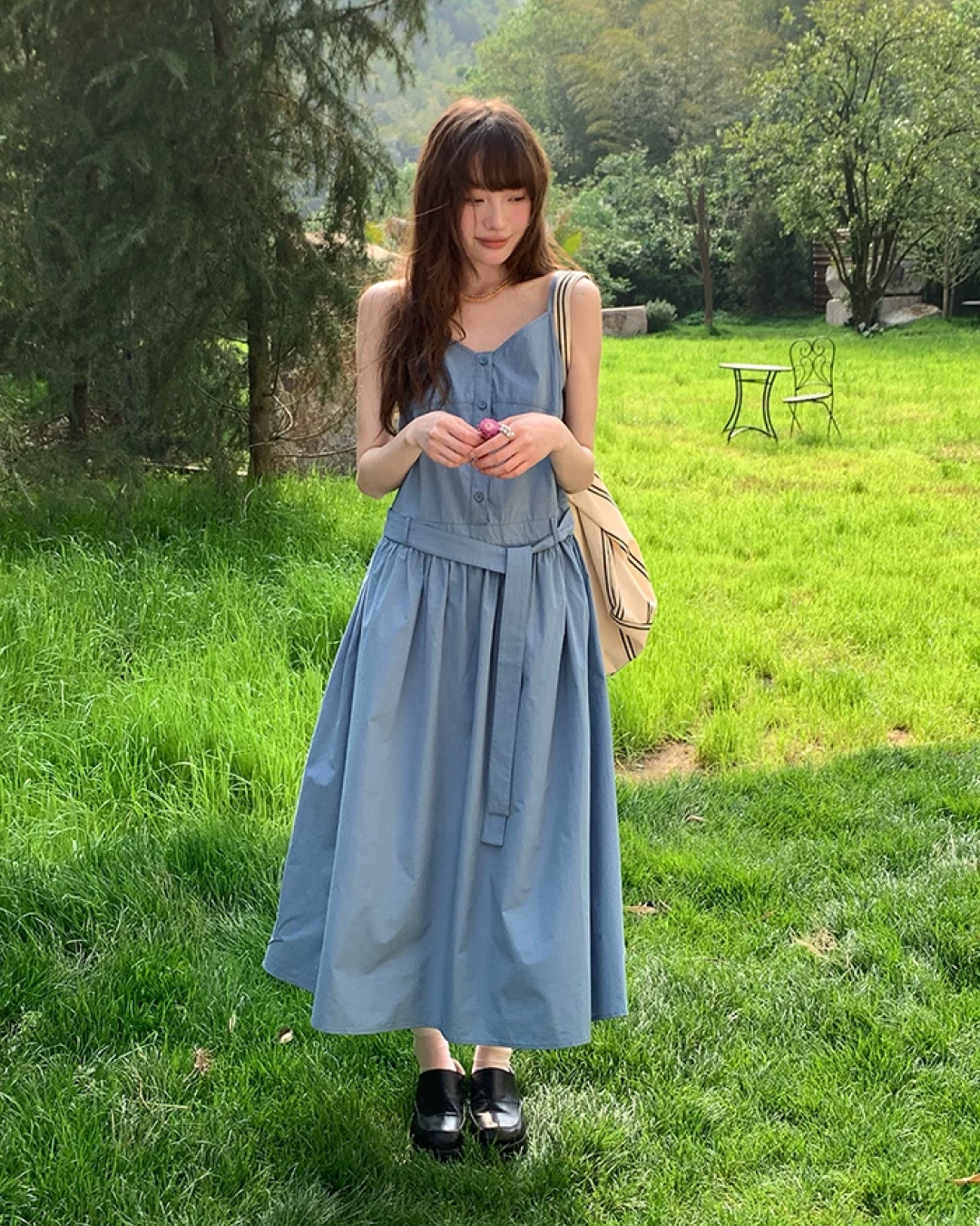 Camisole Button Long Dress BU0214