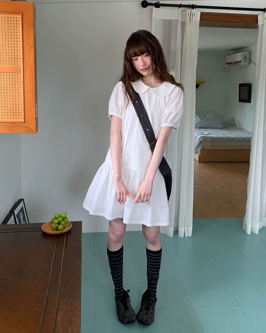Collar Short Dress BU0215