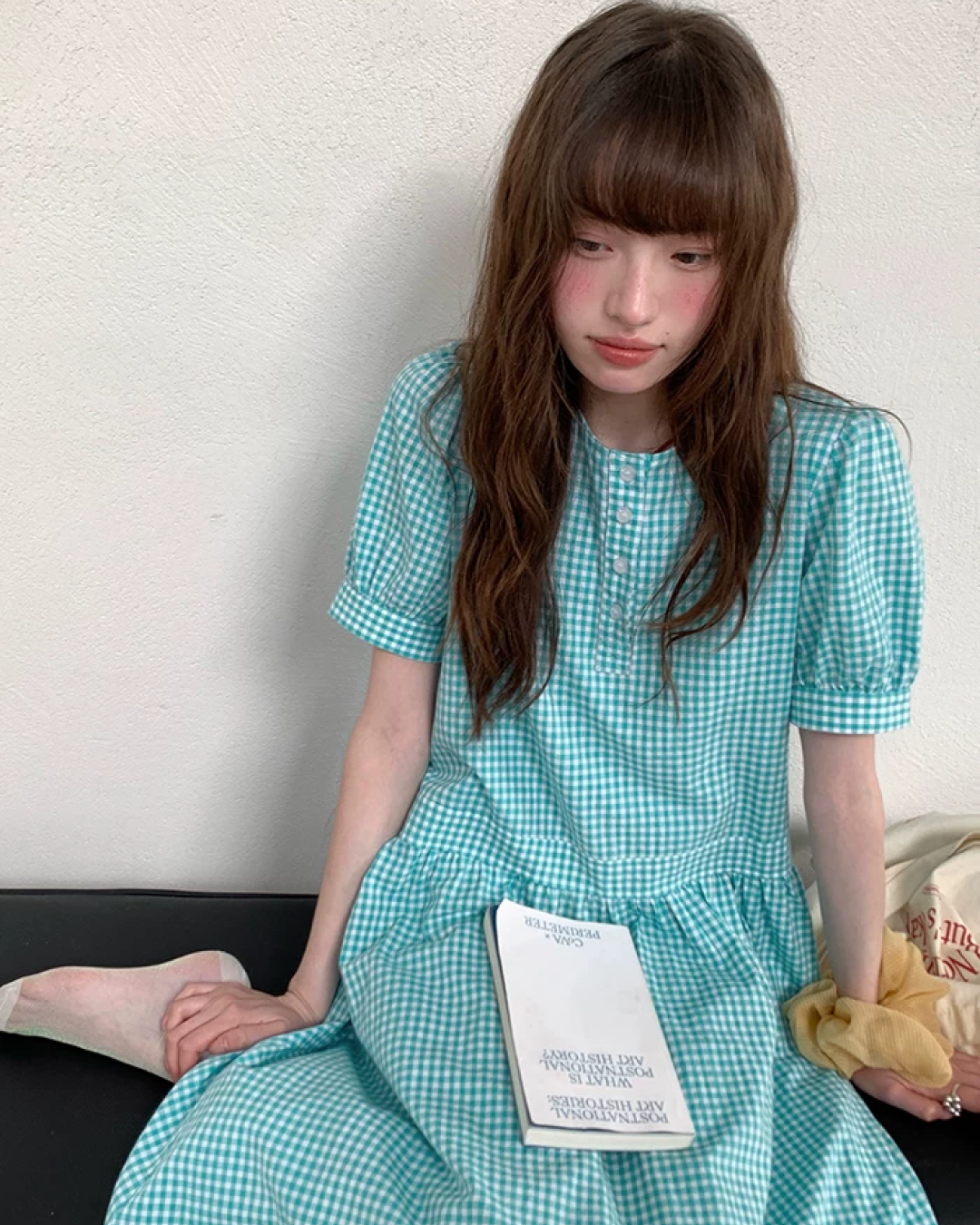 Green Plaid Pattern Long Dress BU0216